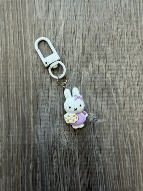miffy White and Lavender Bunny Keychain Charm